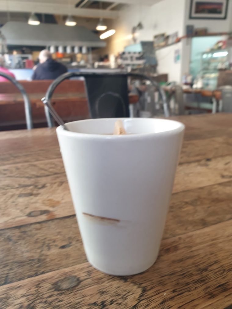 A mug of tea on a wooden table